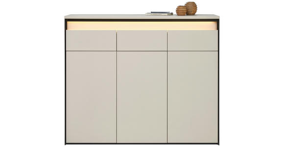 SCHUHSCHRANK  in 130/106/38 cm  - Kaschmir/Schwarz, KONVENTIONELL, Holzwerkstoff (130/106/38cm) - Voleo