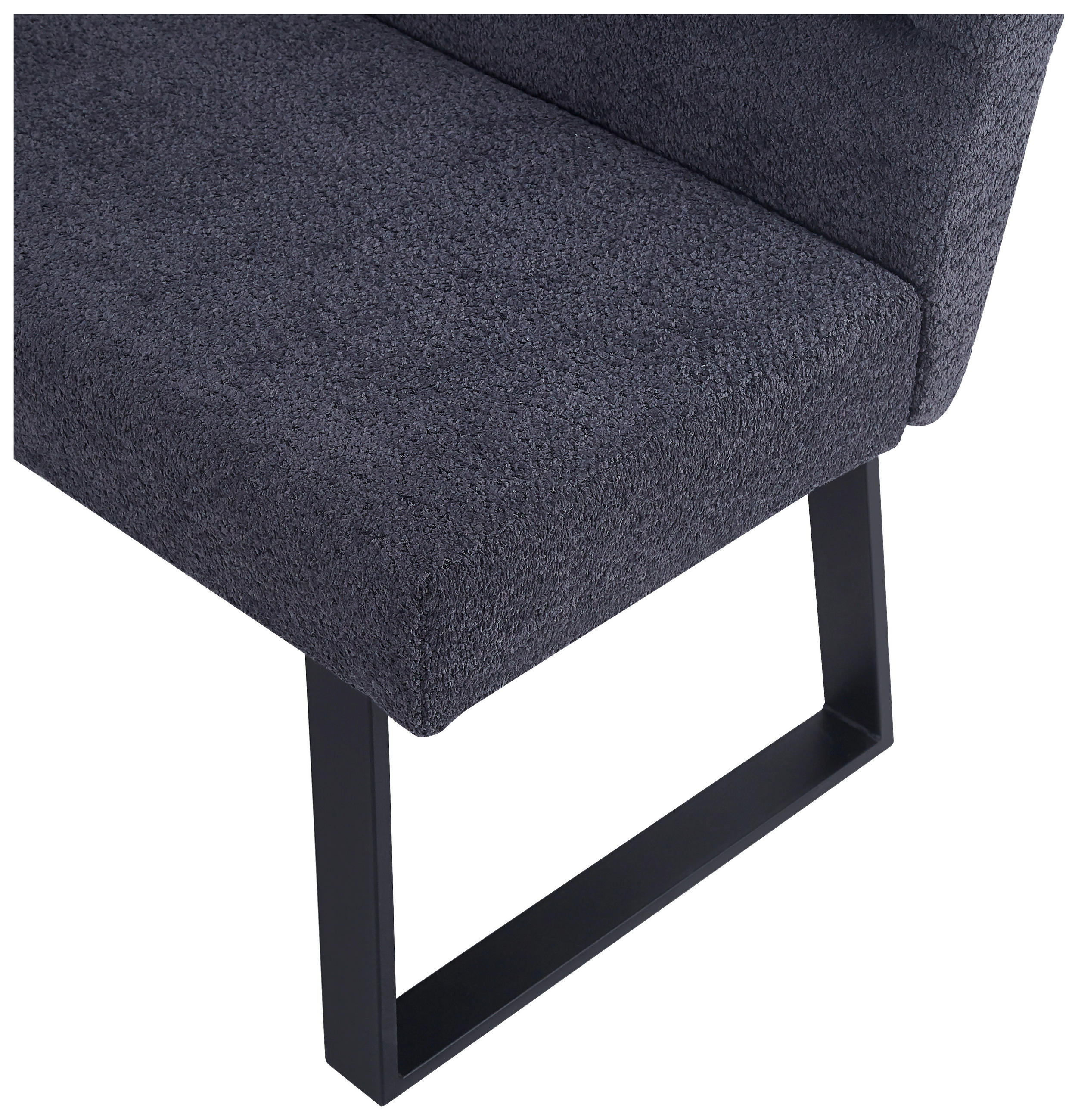 ECKBANK  in Dunkelgrau  - Dunkelgrau/Schwarz, KONVENTIONELL, Textil/Metall (190/150/83/61cm) - MID.YOU
