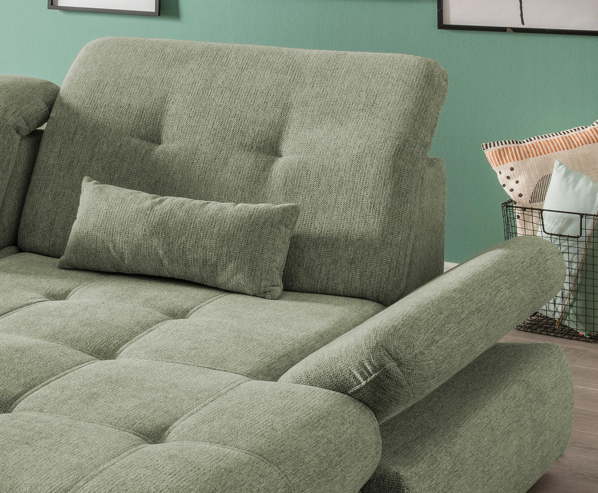 CloseUp von Livetastic ECKSOFA Grün Chenille.