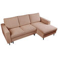 ECKSOFA  in Struktur Braun  - Schwarz/Braun, MODERN, Holz/Kunststoff (230/145cm) - Carryhome