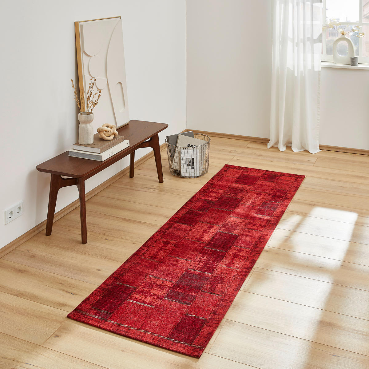 LÄUFER 68/220 cm  - Dunkelrot, Trend, Textil (68/220cm) - Novel