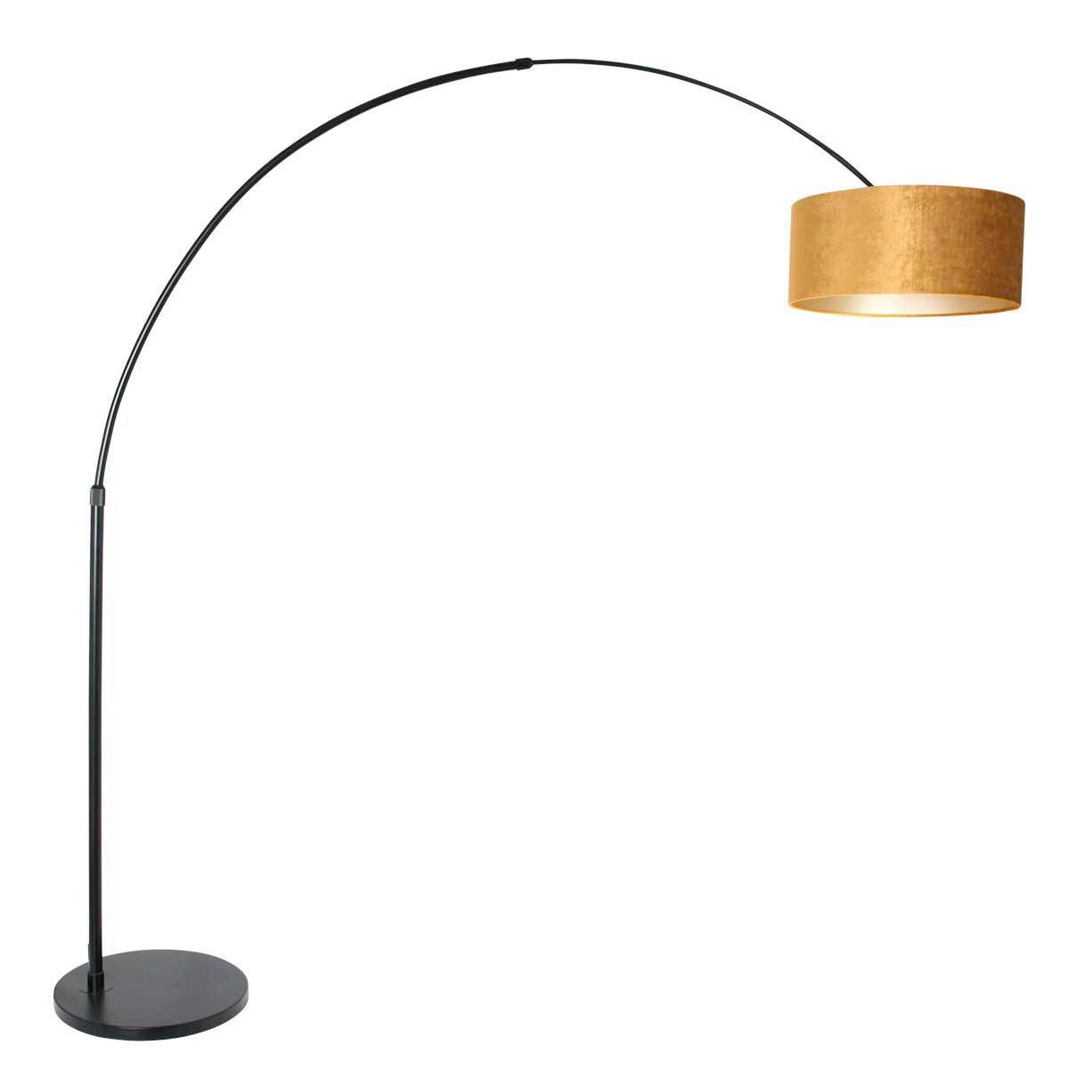 STEHLEUCHTE SPARKLED LIGHT 50/240/230 cm  - Goldfarben/Schwarz, Trend, Leder/Metall (50/240/230cm)