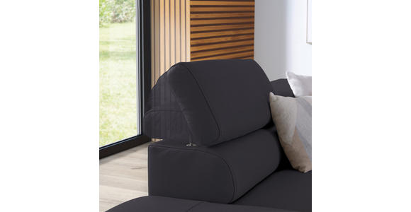 ECKSOFA in Echtleder Dunkelbraun  - Dunkelbraun/Schwarz, Design, Leder/Metall (220/270cm) - Novel