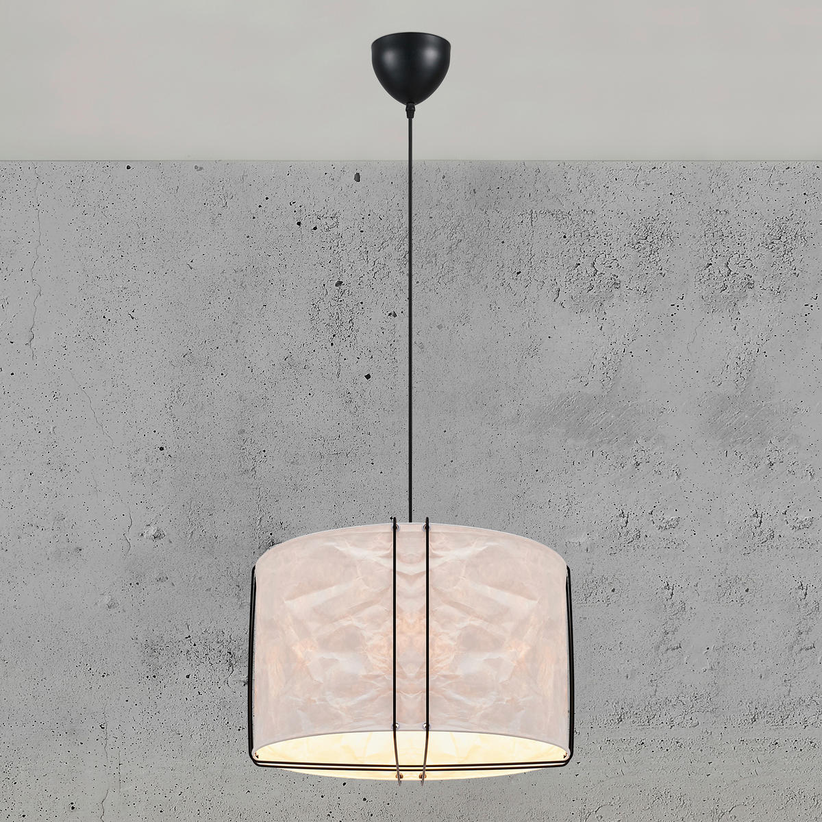 HÄNGELEUCHTE Cardine 50/37,5 cm   - Schwarz/Weiß, Design, Kunststoff/Metall (50/37,5cm) - Nordlux