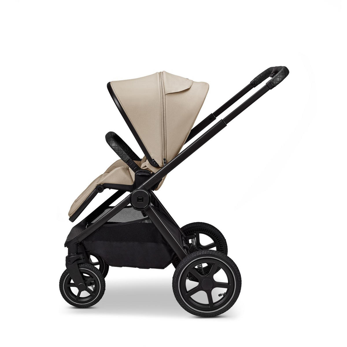 KINDERWAGENSET  GIO FOLD SET AIR  sand  - Sandfarben/Schwarz, Basics, Textil/Metall (120/58/92cm) - Moon Edition
