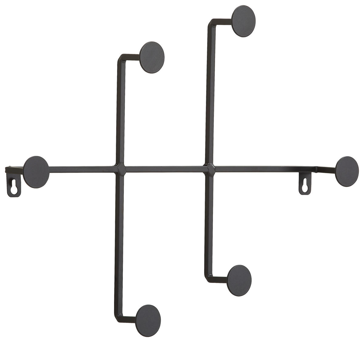 HAKENLEISTE  in Schwarz  - Schwarz, Trend, Metall (41/31/5cm) - Landscape