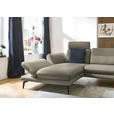 ECKSOFA in Echtleder Hellgrau  195/308 cm  - Hellgrau/Schwarz, Design, Leder/Metall (195/308cm) - Dieter Knoll