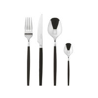 BESTECKSET Siro - Edelst./schw.Griff 24-teilig Edelstahl  für 6 Personen  - Schwarz, Basics, Metall (29,7/32,8/4,7cm) - Sambonet