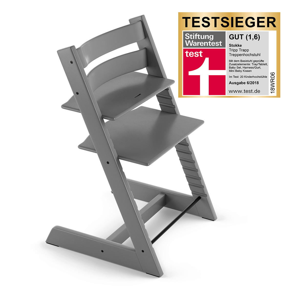 HOCHSTUHL-SET Tripp Trapp Bundles  - Hellgrau, Basics, Holz (87/65/46cm) - Stokke