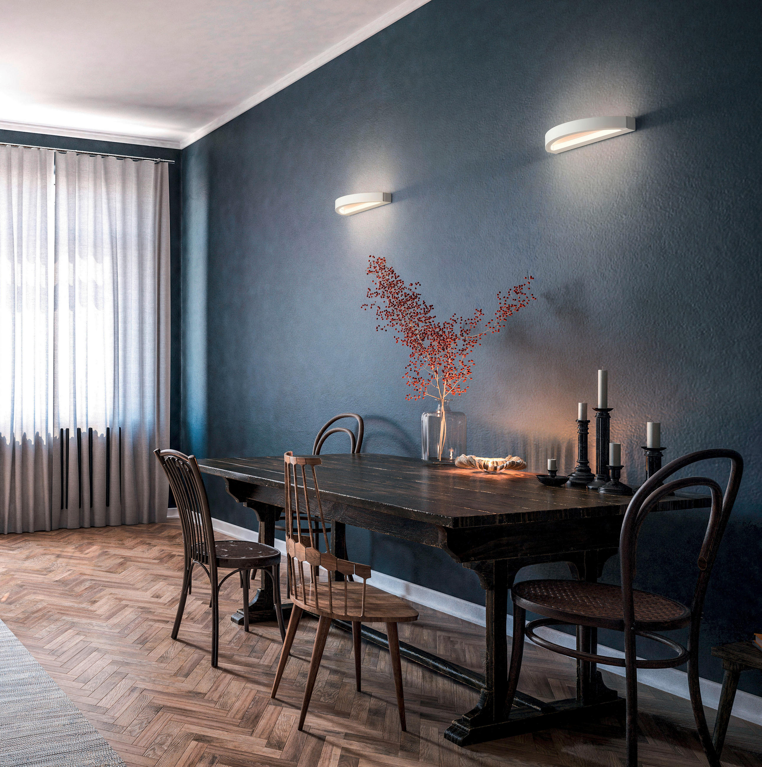 STENSKA LED-SVETILKA  Cordoba 12 W//3000 K/230 V/ - barve jesena/bela, Design, kovina/les (3/28,5/11,5cm)