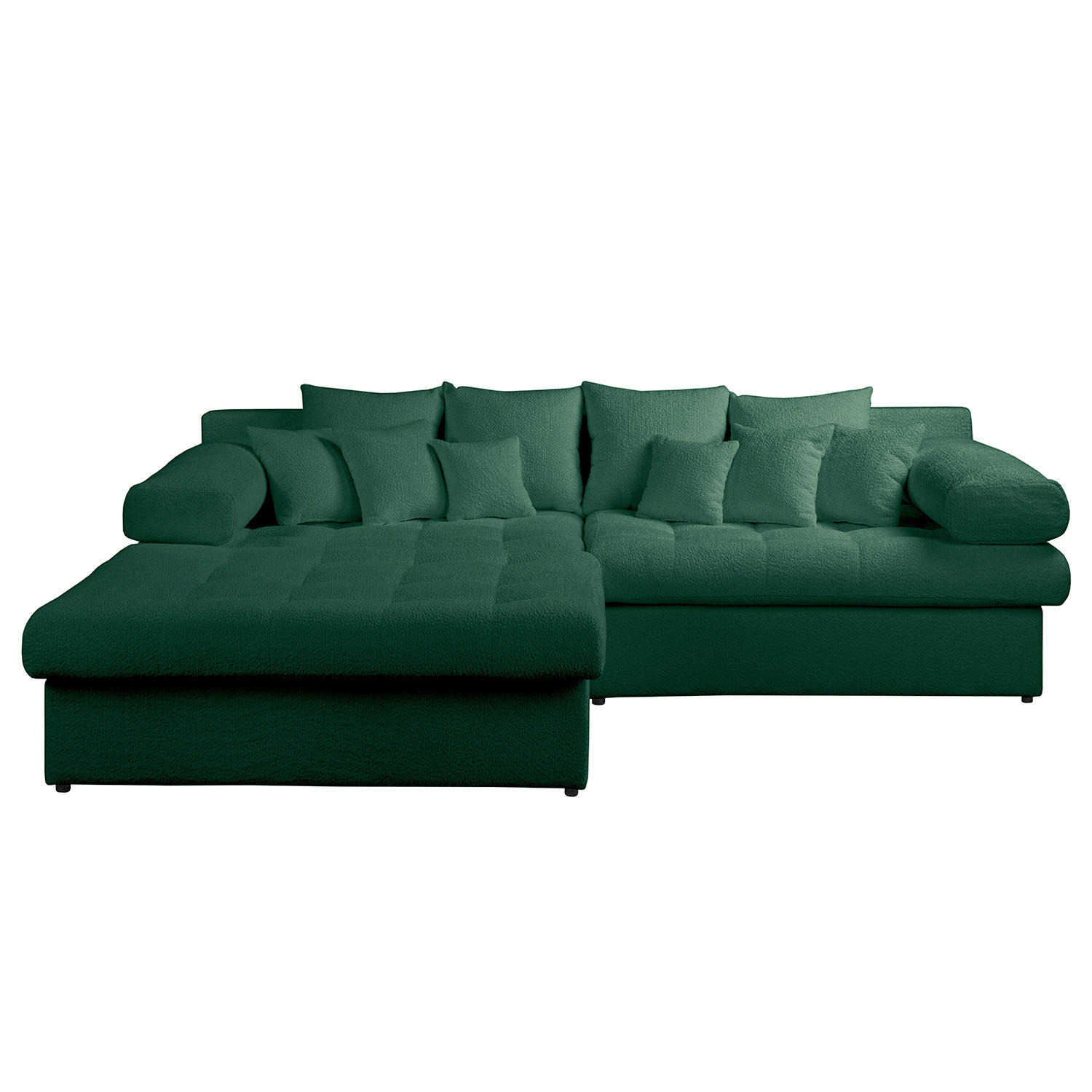 ECKSOFA Naomi Grün Chenille Rückenkissen  - Schwarz/Grün, Design, Kunststoff/Textil (243/284cm) - P & B