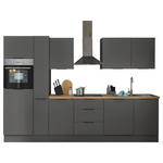 KÜCHENBLOCK Multan  in Graphitfarben  - Schwarz/Graphitfarben, Basics, Holzwerkstoff/Metall (310/211/60cm) - Xora