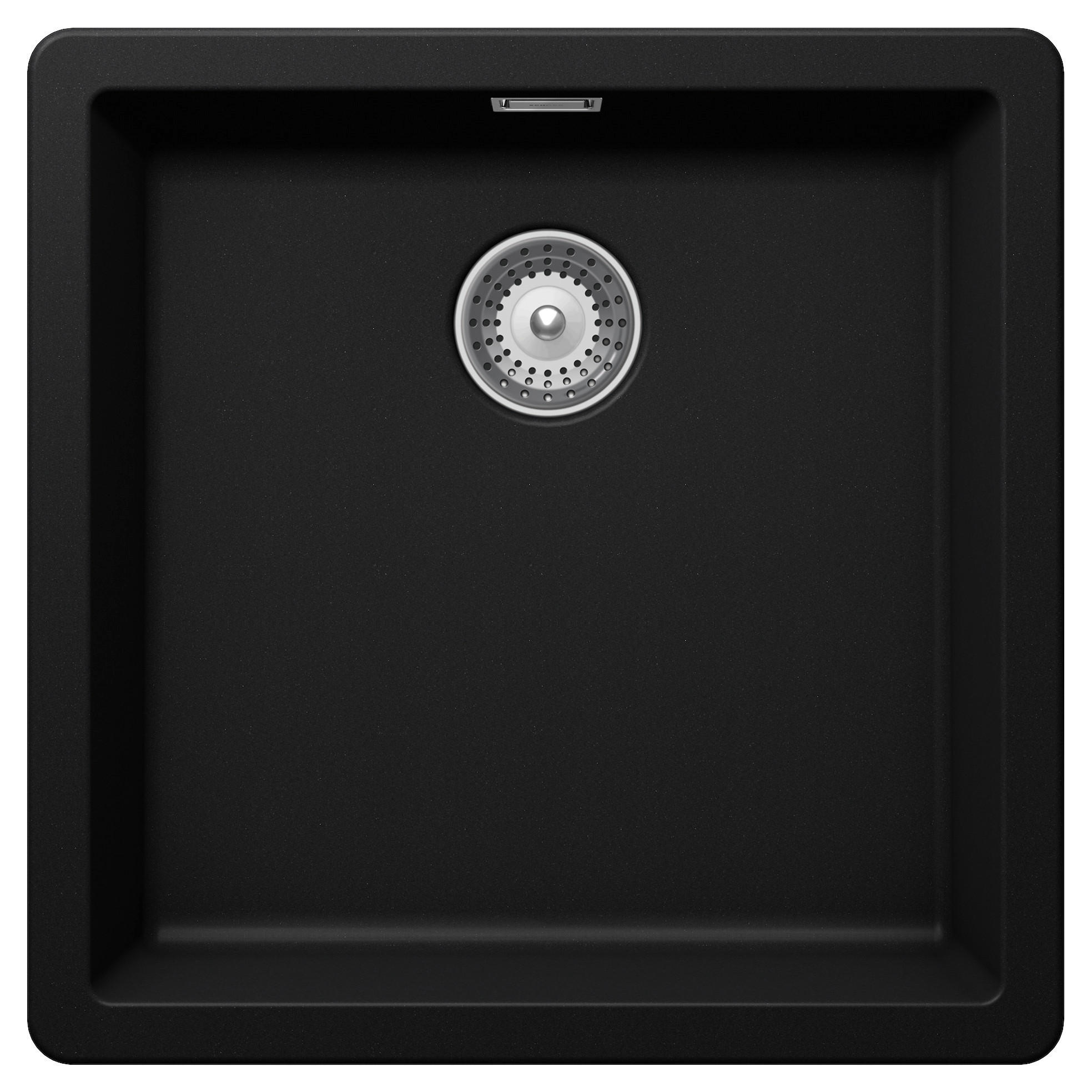 SPÜLE GREN100UPUR  - Schwarz, Basics, Stein (45,6/45,6cm) - Schock