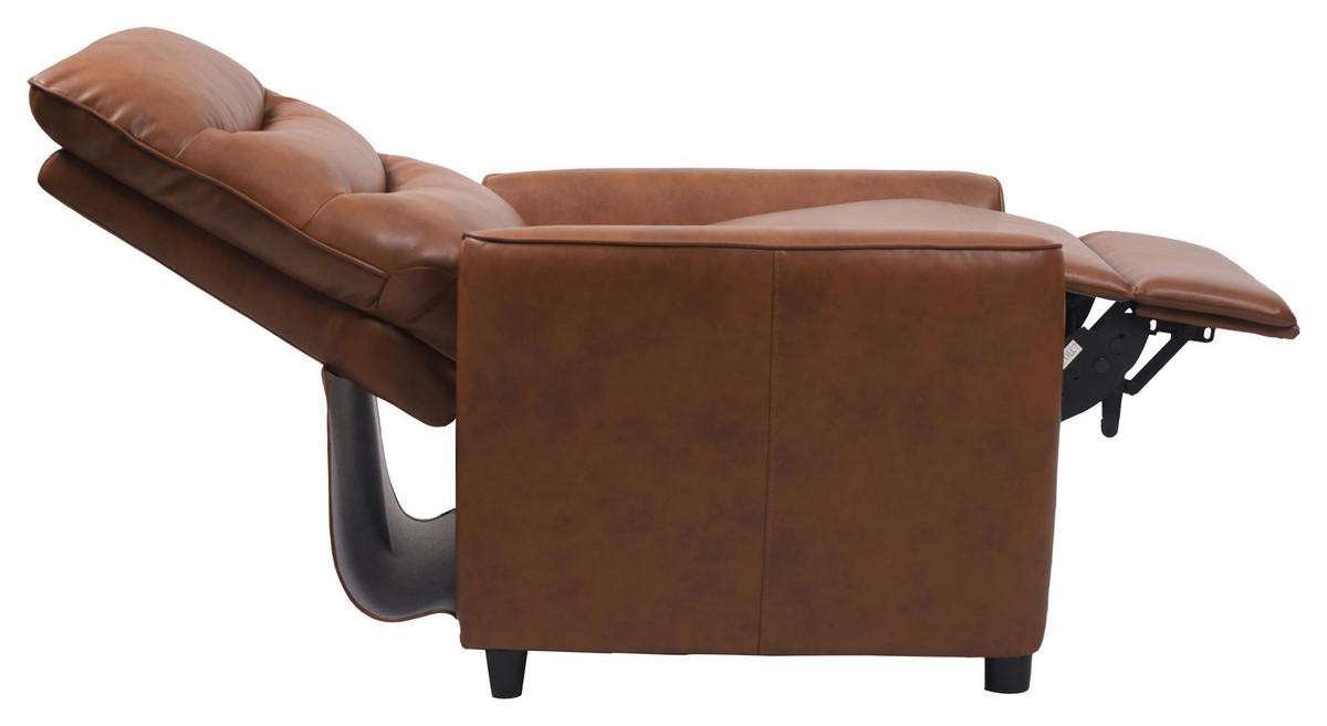 FERNSEHSESSEL  mit Lederlook Braun  - Schwarz/Braun, KONVENTIONELL, Textil/Metall (76/105/88cm) - MID.YOU