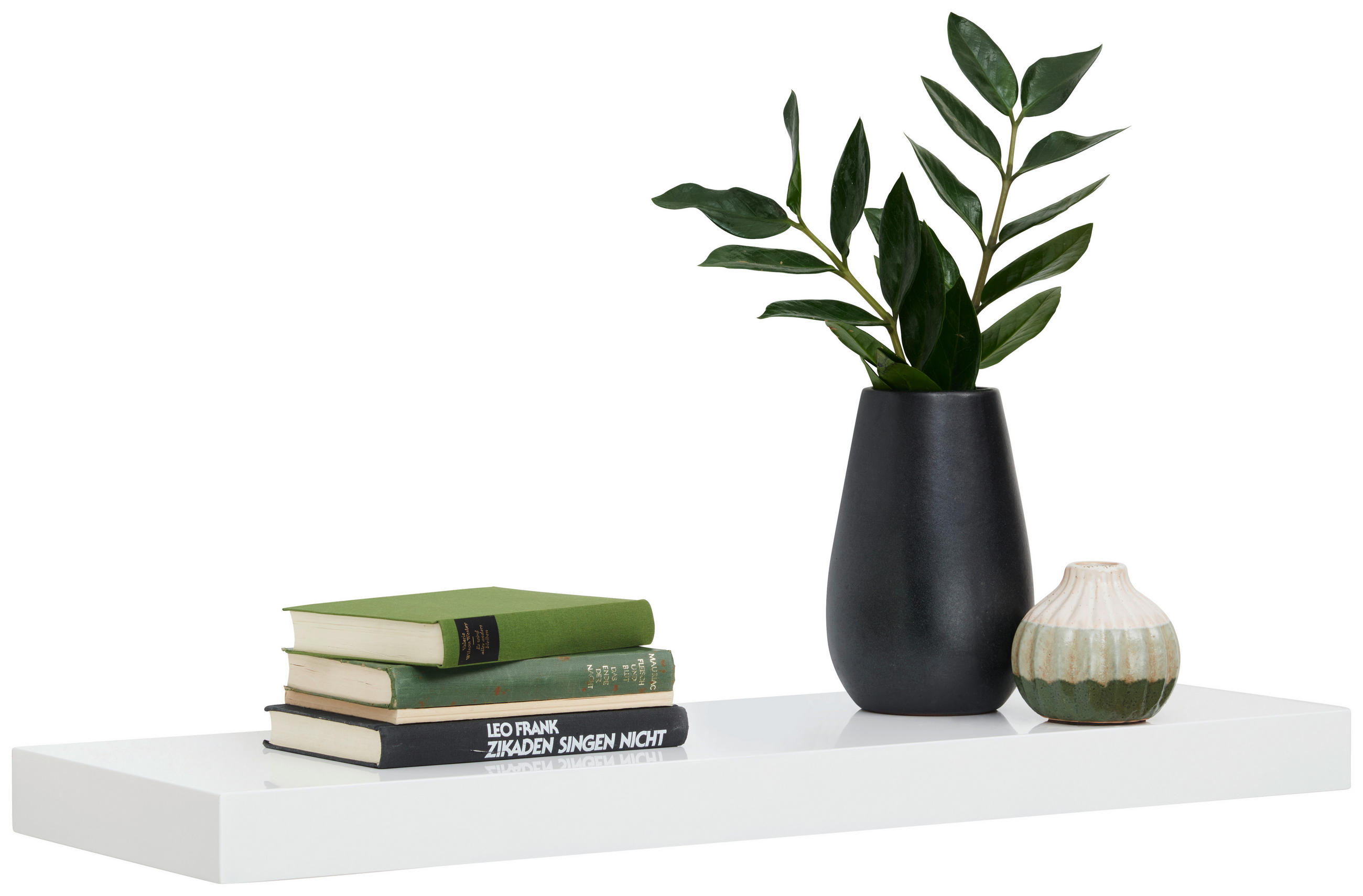 Xora NÁSTĚNNÁ POLICE, vysoce lesklá bílá, 80/5/25 cm