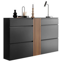 SCHUHSCHRANK Kernnussbaum furniert Anthrazit, Nussbaumfarben  - Anthrazit/Nussbaumfarben, Design, Holz/Holzwerkstoff (167/100/30cm) - Moderano