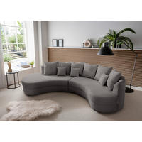 WOHNLANDSCHAFT Grau Cord Zierkissen, Rückenkissen  - Schwarz/Grau, Design, Kunststoff/Textil (160/300cm) - Livetastic