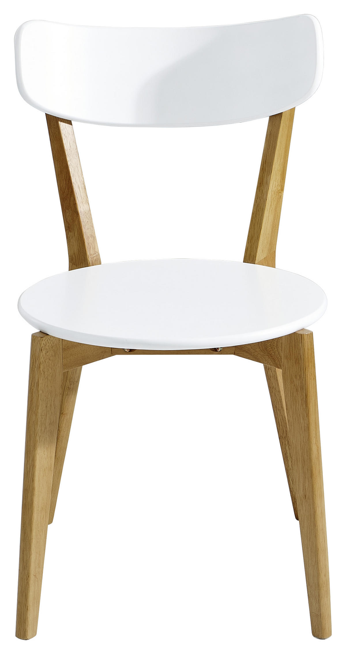 SET DE SCAUNE in lemn culoare natur, alb  - alb/culoare natur, Design, lemn (46/78/55,5cm) - Livetastic