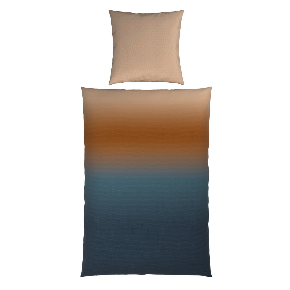 BETTWÄSCHE Esther Satin 155/220 cm  - Blau/Beige, Design, Textil (155/220cm) - Novel