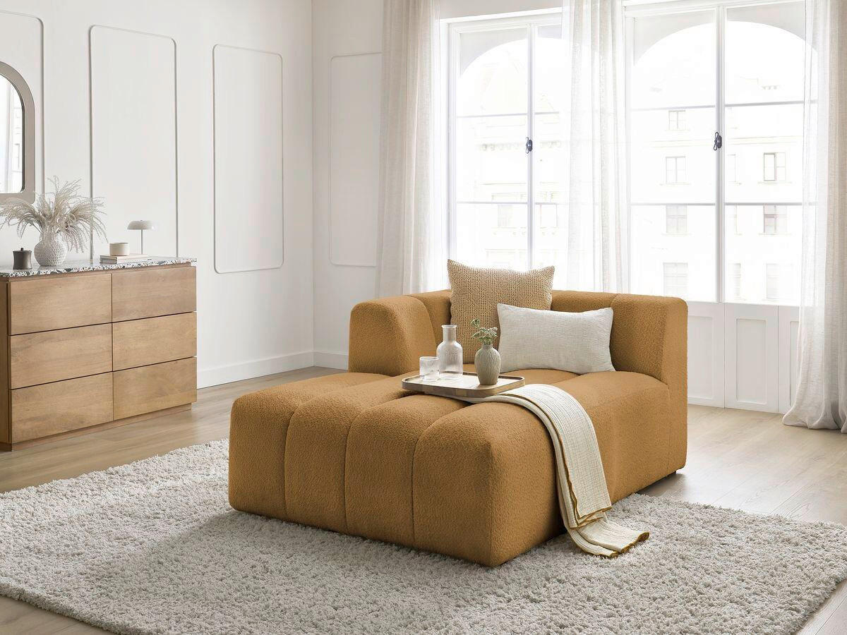 SOFAELEMENT ANNECY Bouclé Gelb  - Gelb/Schwarz, MODERN, Kunststoff/Textil (120/72/170cm)