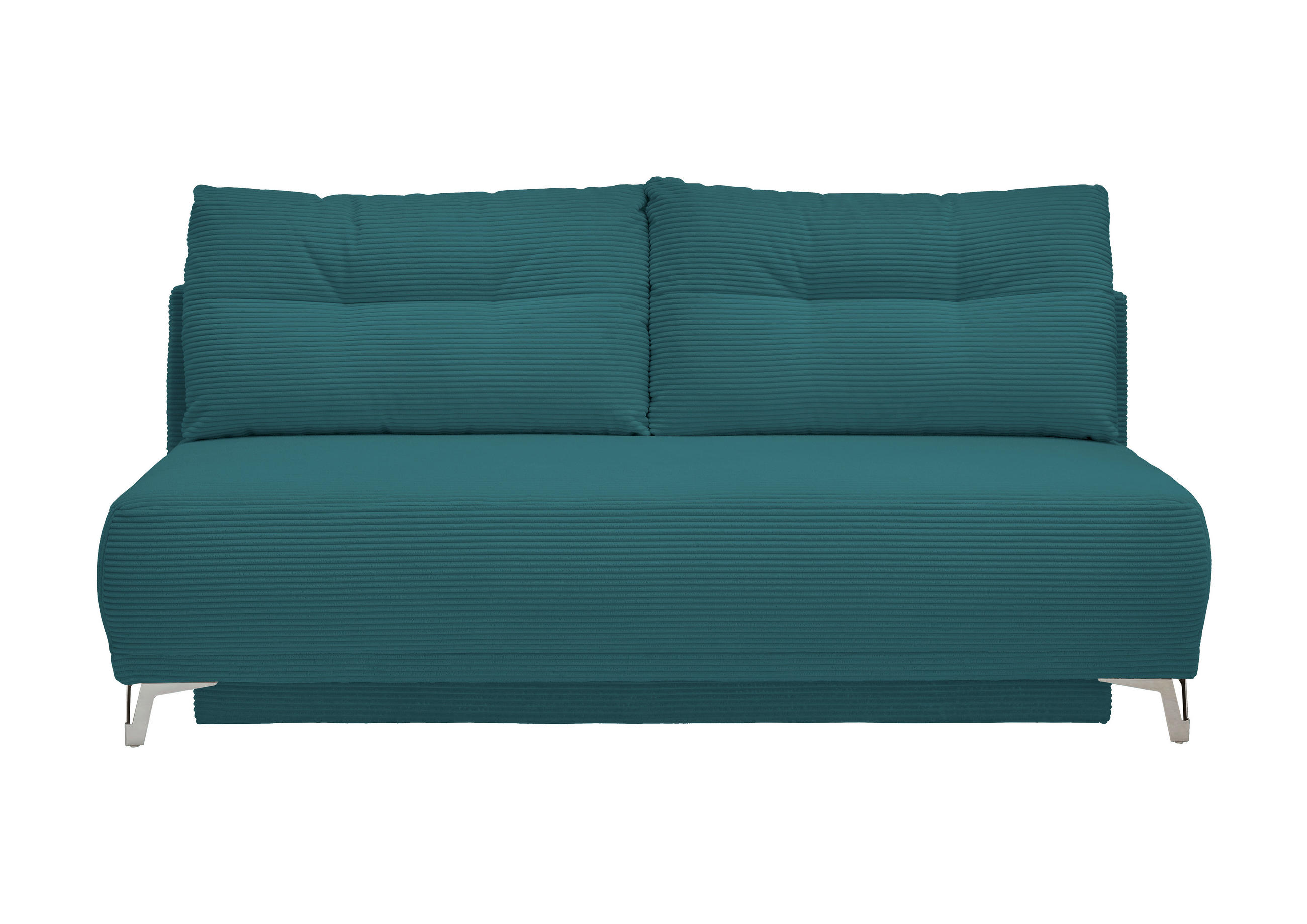 SCHLAFSOFA in Cord Petrol  - Chromfarben/Petrol, MODERN, Textil/Metall (198/90/100cm) - Livetastic