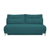 SCHLAFSOFA in Cord Petrol  - Chromfarben/Petrol, Modern, Textil/Metall (198/90/100cm) - Livetastic