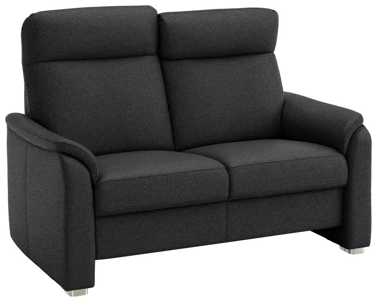2-SITZER-SOFA Flachgewebe Schwarz  - Alufarben/Schwarz, Konventionell, Textil/Metall (156/107/95cm) - Beldomo Comfort