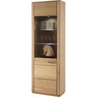 VITRINE La Paz in Kernbuche Buchefarben  - Edelstahlfarben/Buchefarben, Design, Glas/Holz (69/209/38cm) - Livetastic