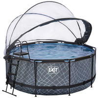 POOL-SET STONE 360/122 cm  - Grau, KONVENTIONELL, Metall (360/122cm) - EXIT Toys