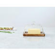 BUTTERDOSE Holz, Glas  - Klar/Akaziefarben, LIFESTYLE, Glas/Holz (17/12,5/10cm) - Novel