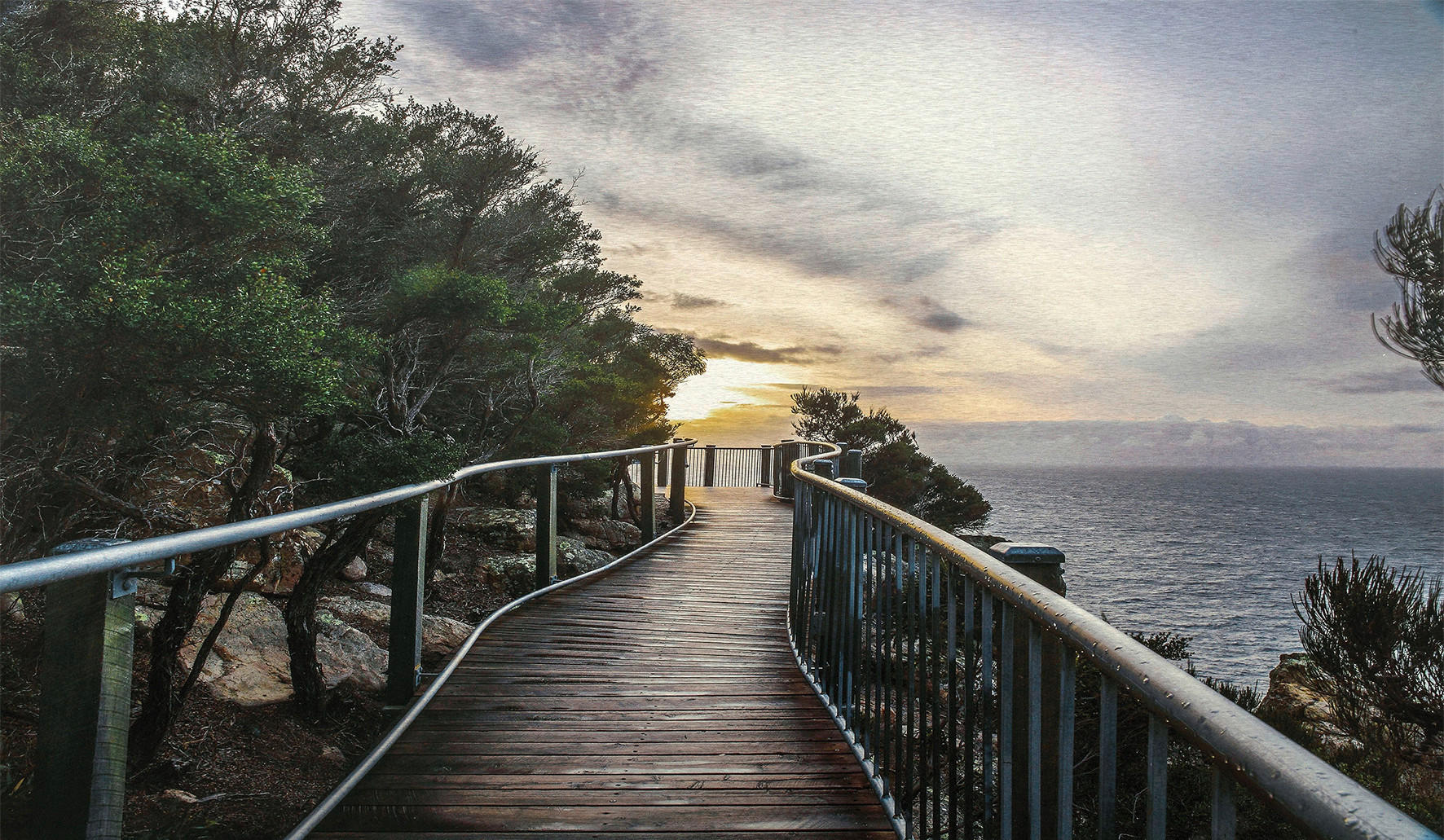 ALUMINIUMBILD Stege 120/70 cm  - Grau, Design, Metall (120/70cm) - Monee