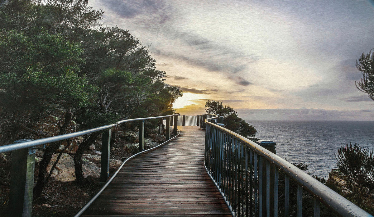 ALUMINIUMBILD Stege 120/70 cm  - Grau, Design, Metall (120/70cm) - Monee