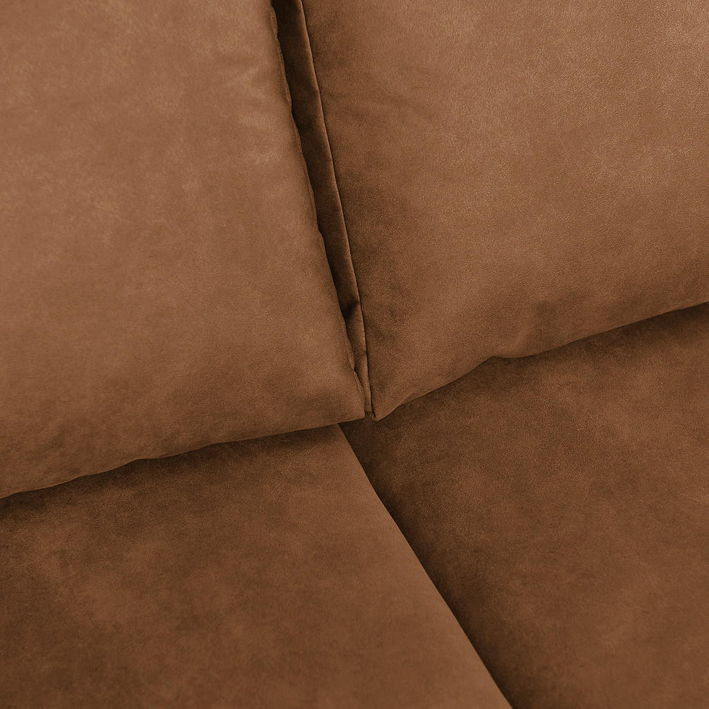 Thumbnail - Mid.you Ecksofa, Cognac, Textil, Erle, Hartholz, 3-Sitzer, Füllung: Schaumstoffflocken, Ottomane rechts, L-Form, 200x144...