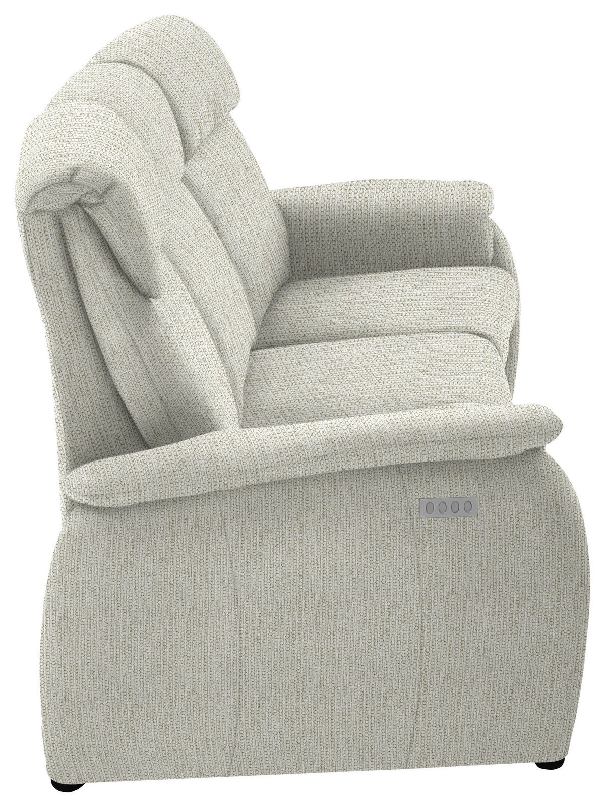TRAPEZSOFA in Flachgewebe Naturfarben  - Schwarz/Naturfarben, KONVENTIONELL, Textil/Metall (219/107/97cm) - Pure Home Comfort