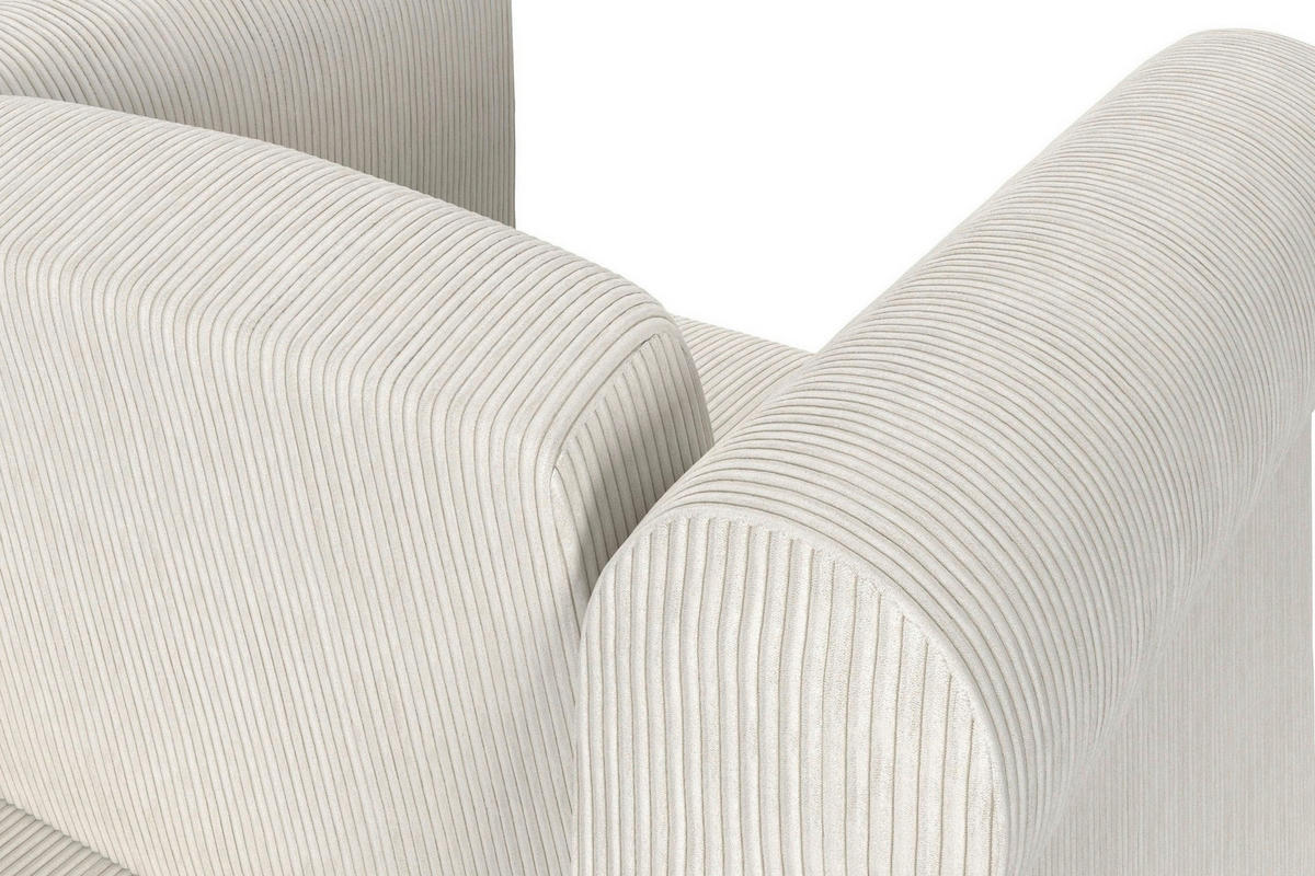SESSEL in Cord Creme  - Creme/Schwarz, Basics, Holz/Textil (111/83/87cm) - Livetastic