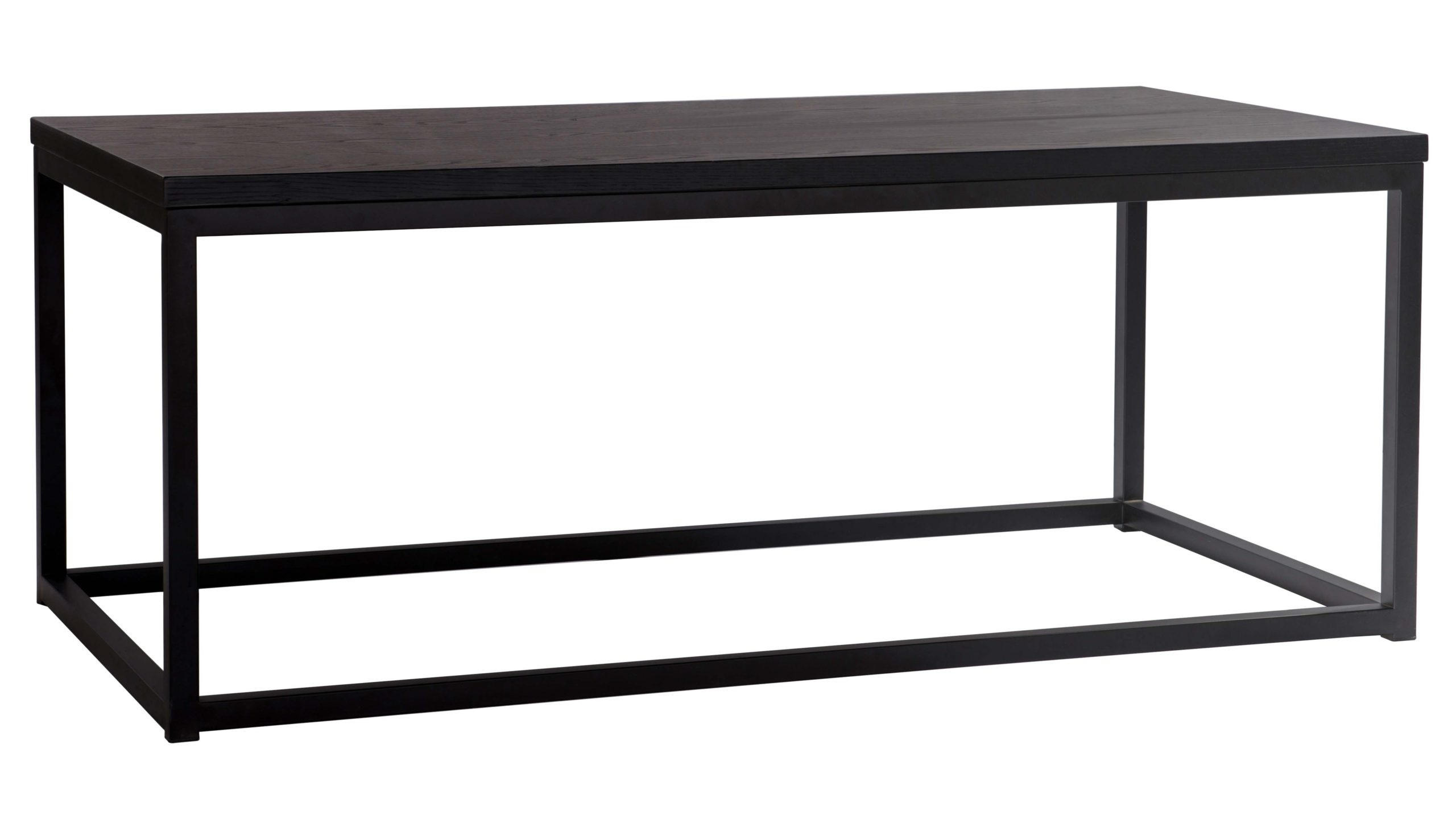SOFFBORD i metall, trä 120/60/48 cm  - svart, Design, metall/trä (120/60/48cm) - Best Price