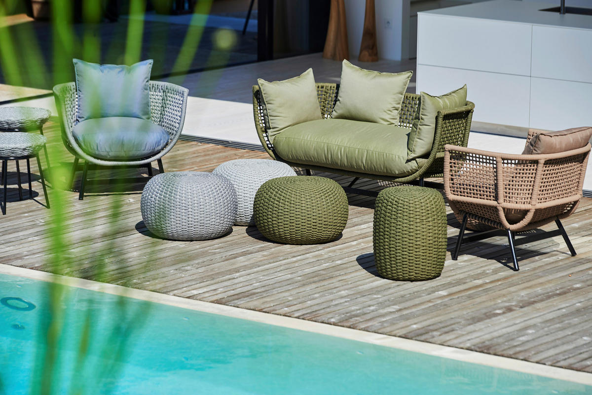 OUTDOORPOUF Olivgrün 40/50/40 cm  - Olivgrün, MODERN, Kunststoff (40/50/40cm) - Jan Kurtz