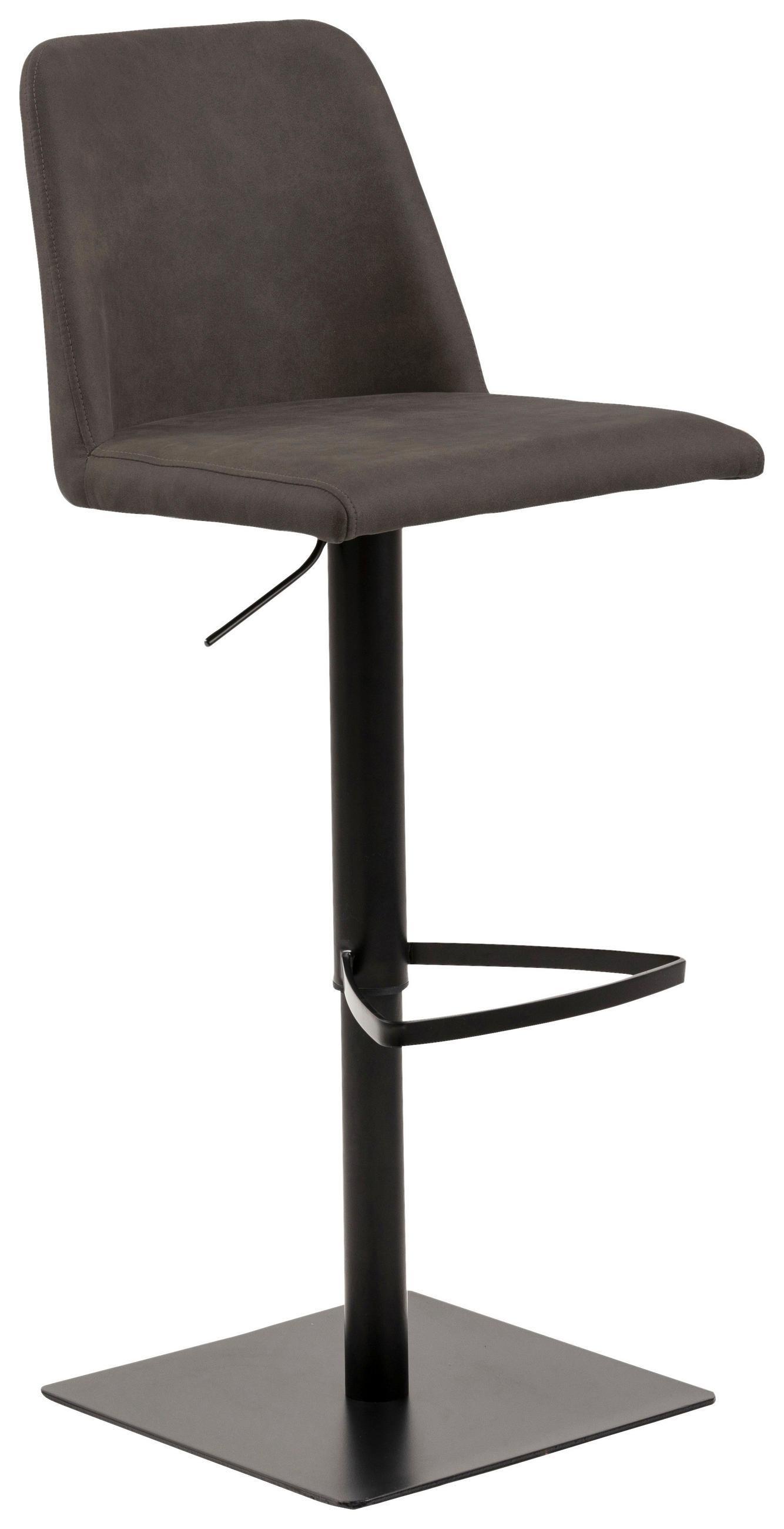 BARHOCKER in Textil Anthrazit  - Anthrazit/Schwarz, KONVENTIONELL, Textil/Metall (51/52-75,5/48,5cm) - Livetastic