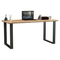 SCHREIBTISCH 160/65/75 cm Buchefarben  - Anthrazit/Buchefarben, Natur, Holz/Metall (160/65/75cm) - Linea Natura