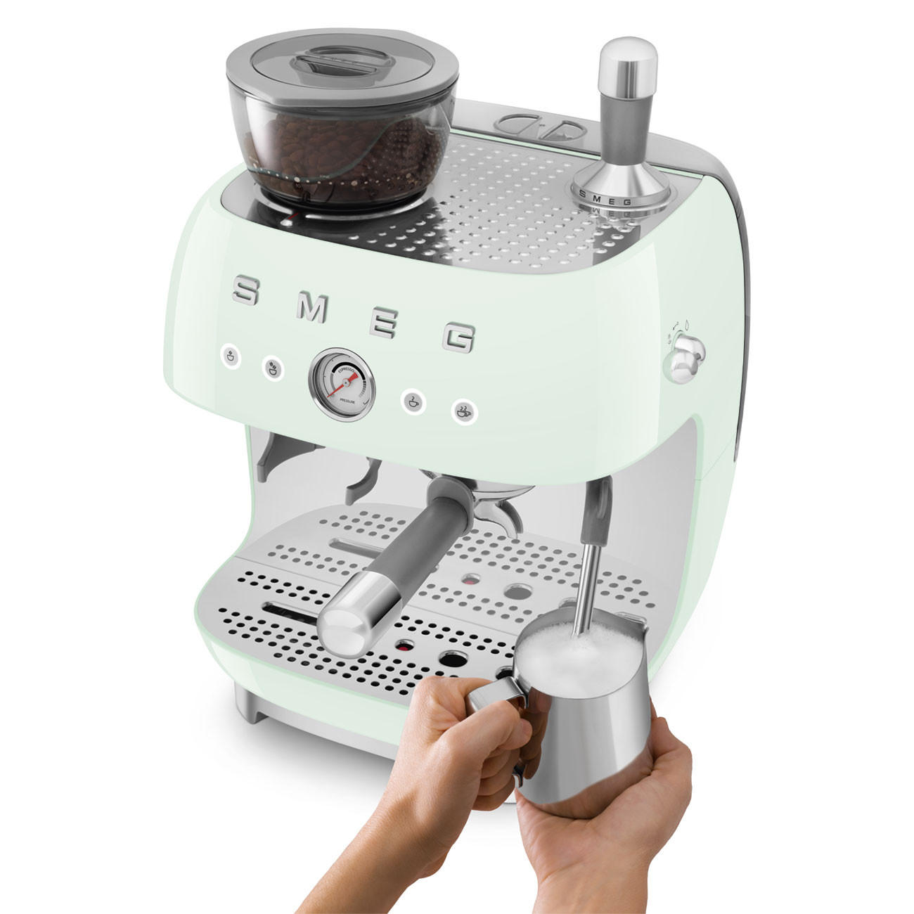 ESPRESSOMASCHINE  - Pastellgrün, Basics, Kunststoff/Metall (33,4/44,3/43cm) - SMEG
