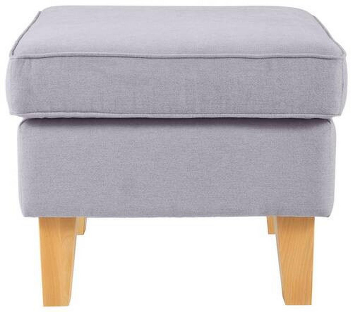 HOCKER in Textil Hellgrau  - Eichefarben/Hellgrau, Design, Holz/Textil (55/44/55cm) - MID.YOU