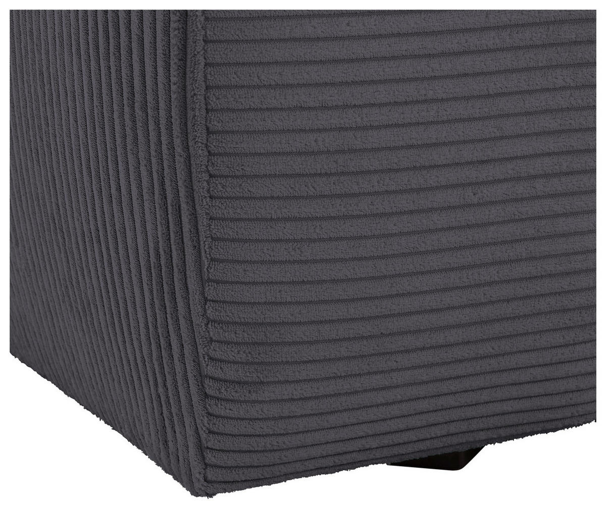 BIGSOFA in Cord Dunkelgrau  - Dunkelgrau/Schwarz, Design, Kunststoff/Textil (260/90/140cm) - Ambia Home