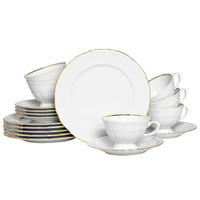 KAFFESERVIS Maria Theresia Gold 18 delar  - vit/guldfärgad, Basics, keramik (34/28,5/25,5cm) - Creatable