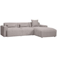ECKSOFA Taupe Cord  - Taupe/Schwarz, Design, Kunststoff/Textil (303/196cm) - Livetastic