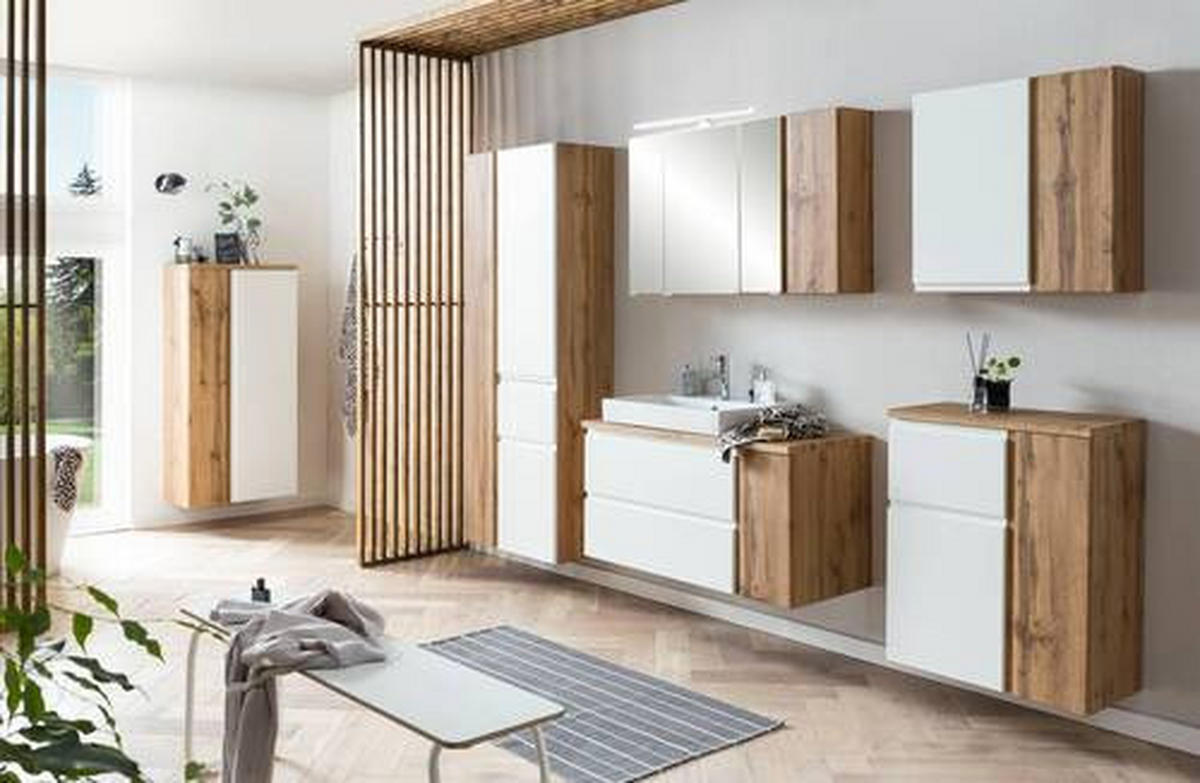 HOCHSCHRANK 65/180/35 cm  - Weiss/Eiche Wotan, Modern, Holzwerkstoff (65/180/35cm) - Held