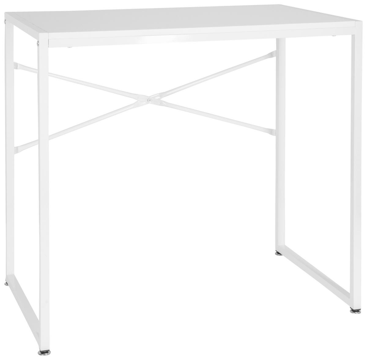 PISALNA MIZA kovina, leseni material bela  - bela, Moderno, kovina/leseni material (78/46/76cm) - MID.YOU