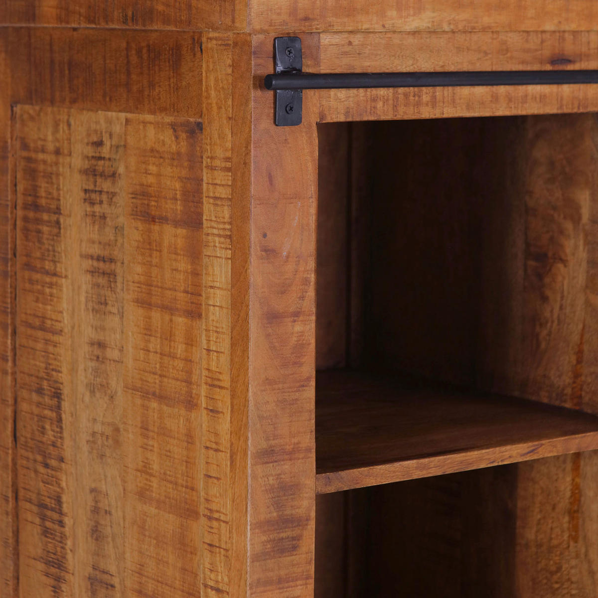 HIGHBOARD  in 95/145/45 cm  - Schwarz/Naturfarben, ROMANTIK / LANDHAUS, Holz/Metall (95/145/45cm) - Landscape