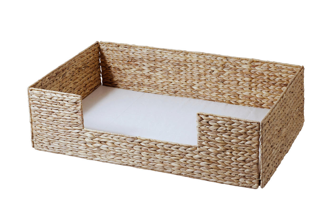 TIERKORB Wasserhyazinthe eckig - Naturfarben/Weiß, KONVENTIONELL, Naturmaterialien (88/57/25cm)