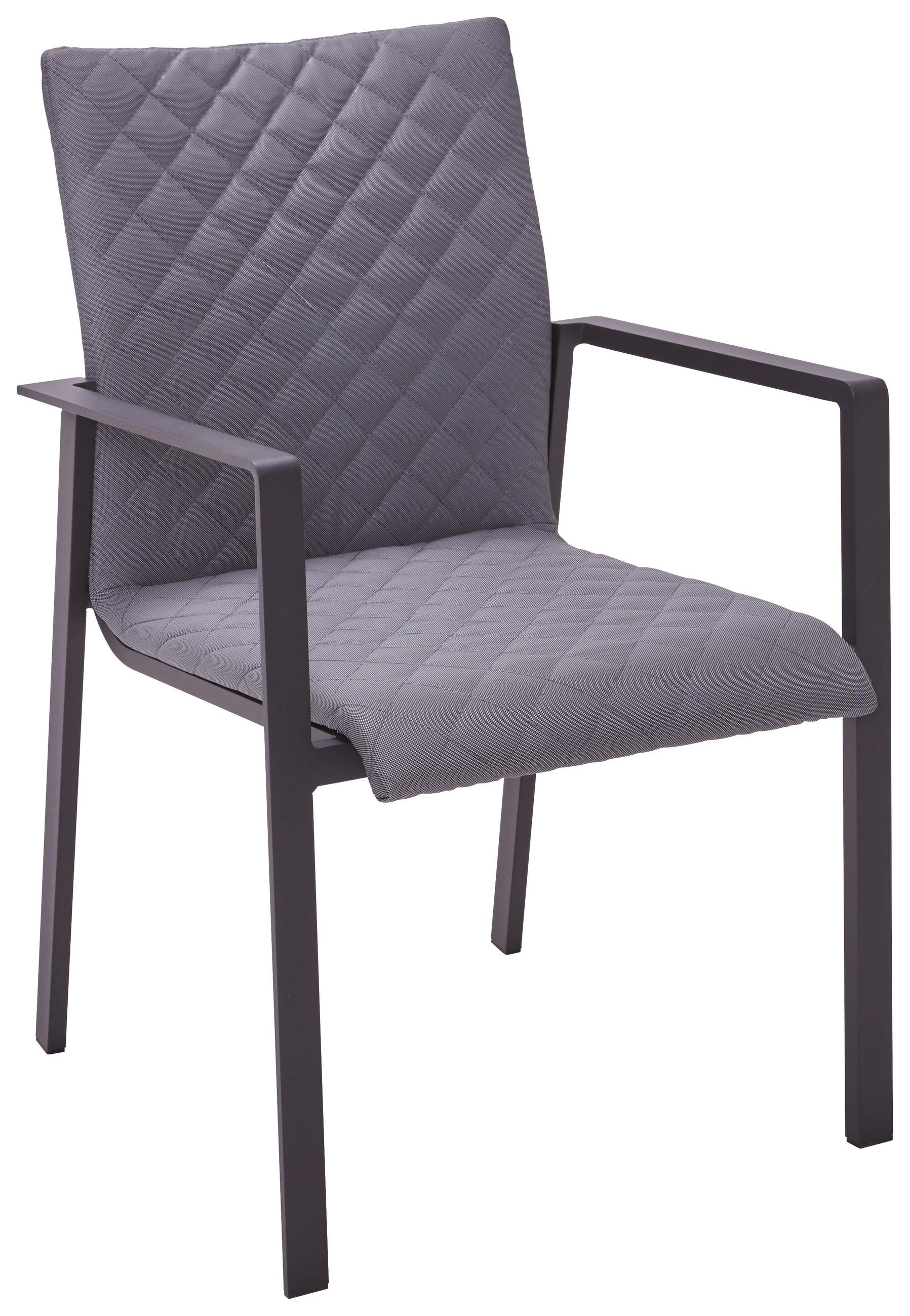 Stapelsessel in Metall, Textil Anthrazit, Dunkelgrau