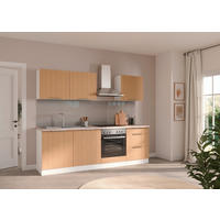 KÜCHENLEERBLOCK 240 cm   in Weiss, Eichefarben  - Weiss/Eichefarben, Lifestyle, Holzwerkstoff/Metall (240cm) - Held